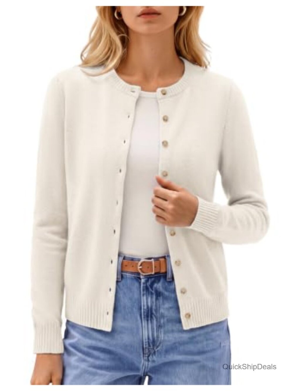 Merino Wool Cashmere Cardigan Button Up Long Sleeve Sweater